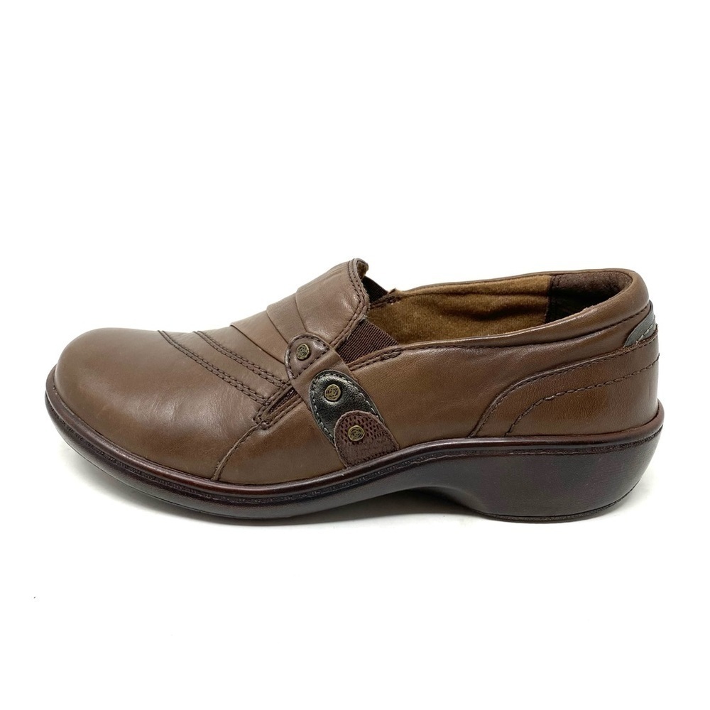 Aravon Danielle Dark Brown leather casual slip on shoes NARROW